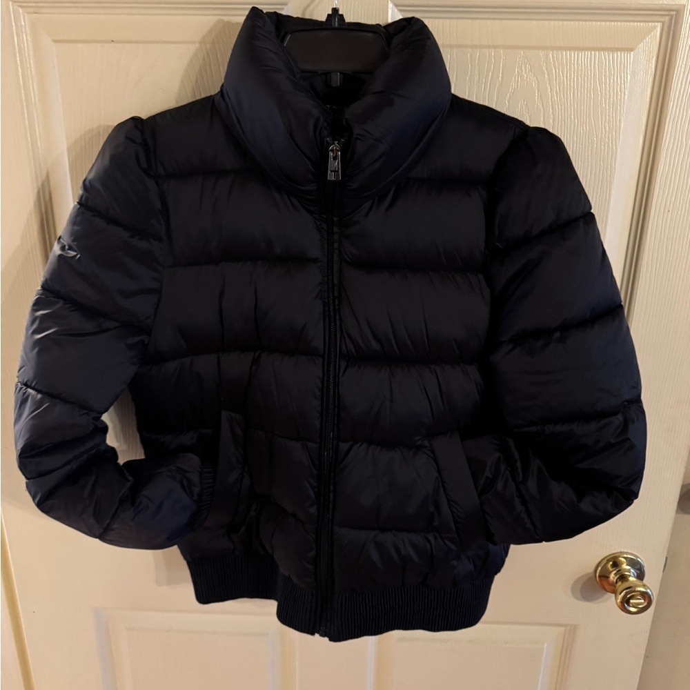 Tahari Black Quilted puffer Jacket with High Collar